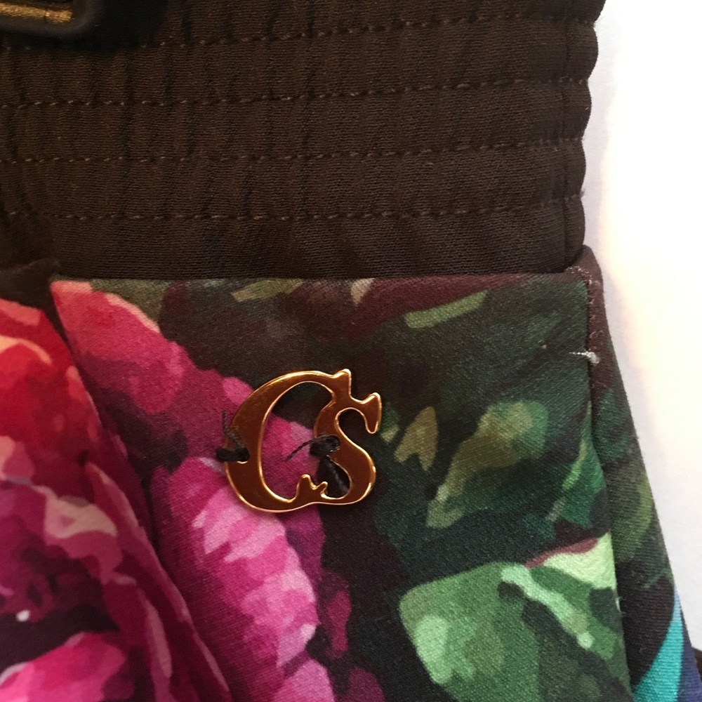 Floral Print Jogger Pants - Black with Multicolor Blooms - Picture 3 of 5